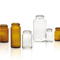 128 ml tabletflacon, helder, type 1 geblazen glas